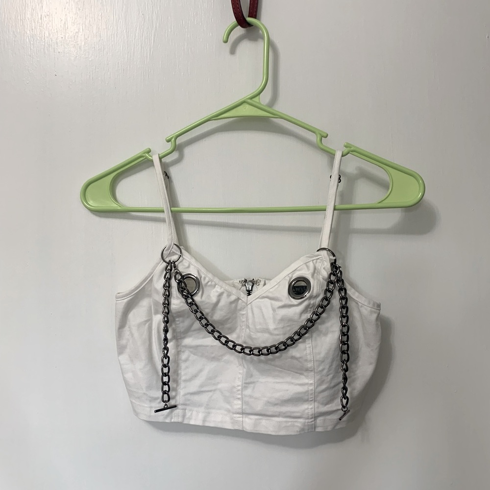 Vintage grunge style top with chain